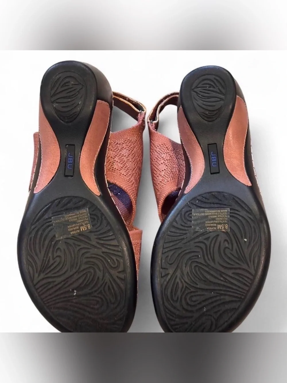 JBU Women's Rust Textured Elastic Crossover Sandal Jambu Alyssa Memory Wedge 8.5